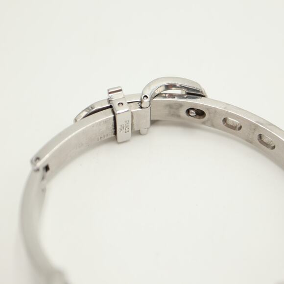 ESQ Movado Silver Tone 23mm Square Watch Swiss Made Buckle Bracelet New Battery